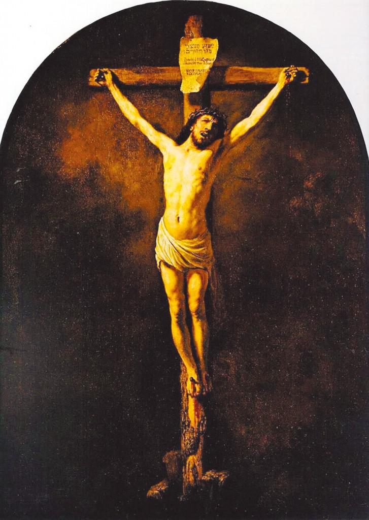 歷代耶穌受難圖-17世紀林布蘭特的孤獨內省式的基督受難圖（Crucifixion by Rembrandt 1631）