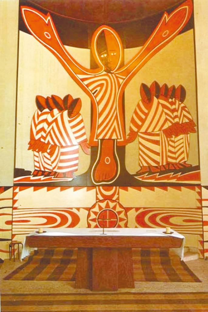 當代教會的十架-非洲克麥隆教堂得勝的基督（Ugandan Martyrs Altar, Libermann College in Douala, Cameroon）