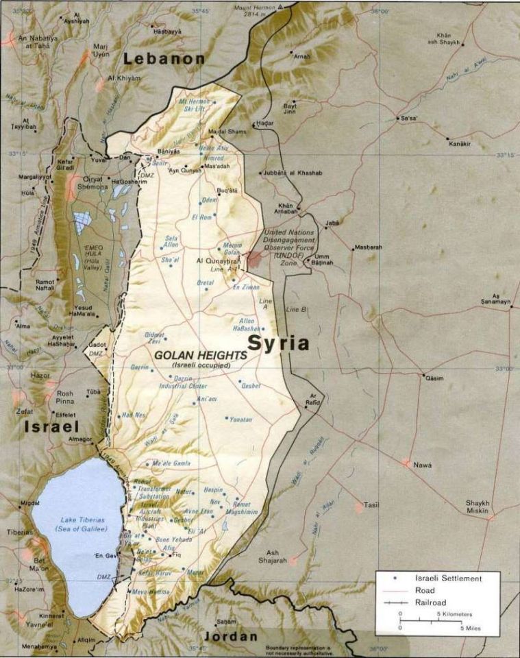 位於以色列與敘利亞交界的戈蘭高地。（來源：wiki）