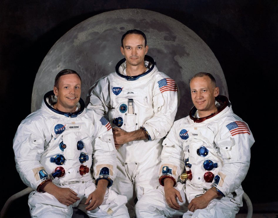 阿波羅11號登月三個太空人。（圖片來源:　buzz aldrin@twitter）