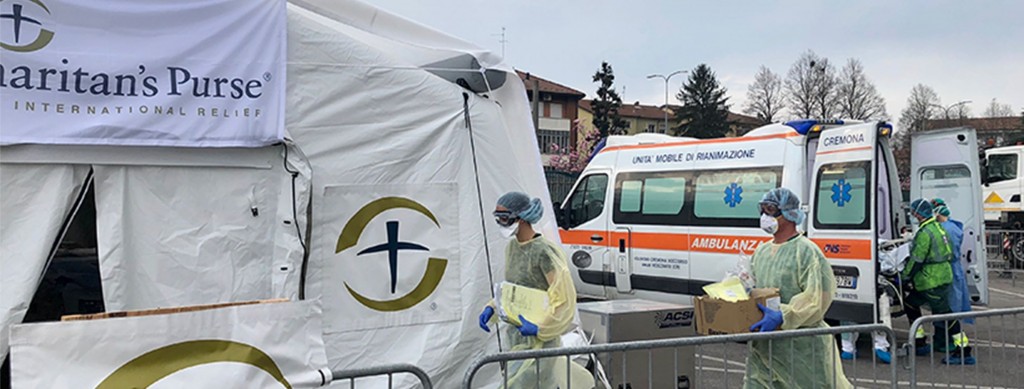美國撒馬利亞救援會在義大利設立西方版「方艙醫院」──緊急救難野戰醫院（圖／Facebook@Samaritan's Purse）