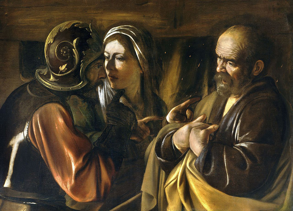 'The Denial of Saint Peter',by Caravaggio, 1610