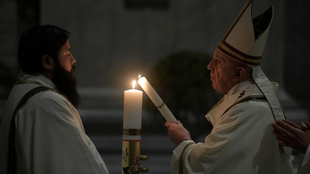 天主教教宗在復活節前夕均發主燭光談話。（圖／影片截圖, Vatican News）
