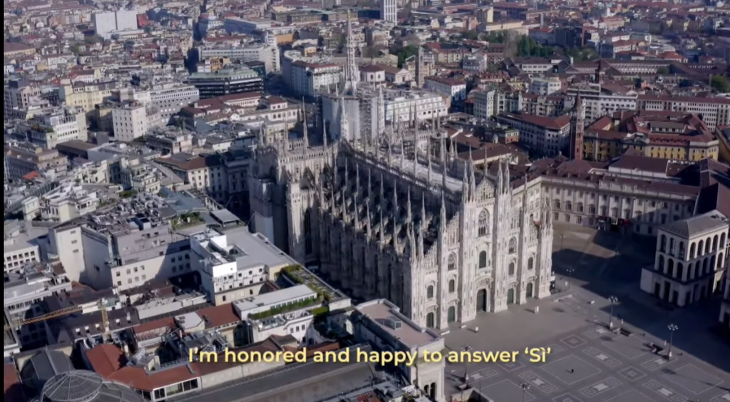 米蘭大教堂（圖截自YouTube@Andrea Bocelli）