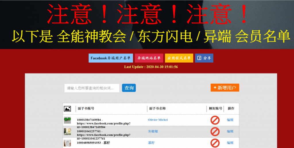 大馬衛理公會沙撈越華人年議會資訊傳播部整合了所有異端網址，幫助大眾辨別。（馬來西亞基督教衛理公會沙撈越華人年議會資訊傳播部網站）