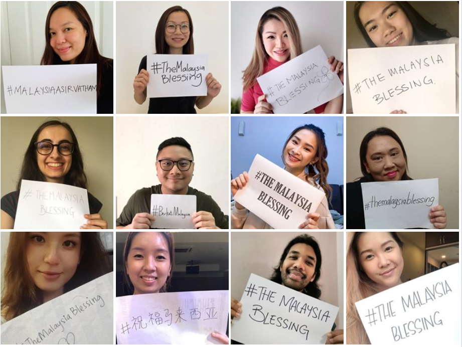 The Blessing Malaysia也在臉書發起#祝福馬來西亞，透過照片傳遞正能。（The Blessing　Malaysia臉書）