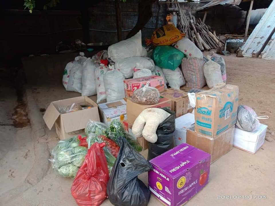 一包包無法送往緬甸的物資。(張正儀師母提供)